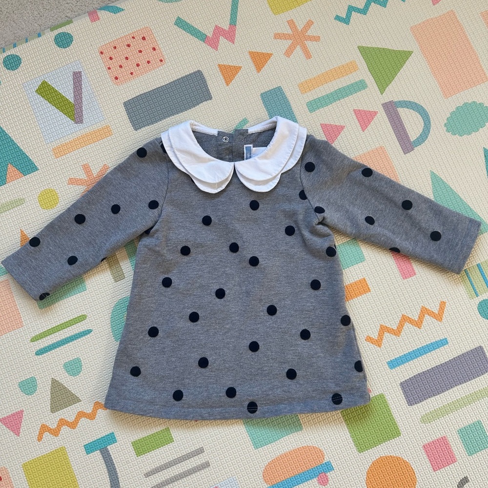 Jacadi Gray Dress with White Collar